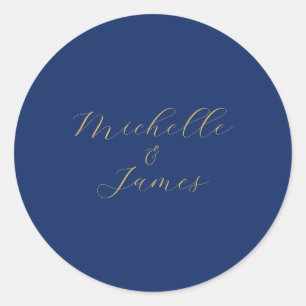 Blauw & Goud Kleuren Professionele Trendy Moderne Ronde Sticker