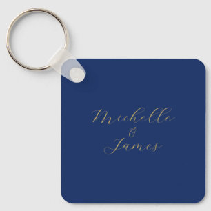 Blauw & Goud Kleuren Professionele Trendy Moderne Sleutelhanger