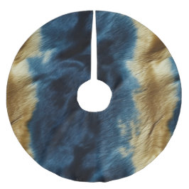 Blauw Goud Koeienhuid Kerstboom Rok