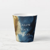 Blauw Goud Koeienhuid Latte Mok (Voorkant)