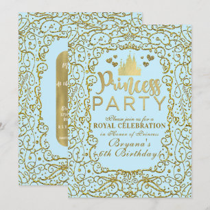 Blauw & Goud Koninklijk Kasteel PRINSESSEN FEest V Kaart