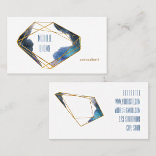 Blauw goud kristal abstract consultant elegant visitekaartje