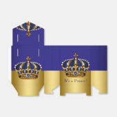 Blauw Goud Kroonprins Baby shower Bedankdoosjes (Uitgevouwen)