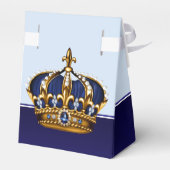 Blauw Goud Kroonprins Jongen Baby shower Bedankdoosjes (Achterkant)
