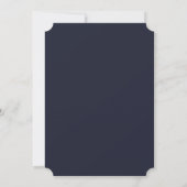 Blauw Goud Kruis Polka Dots Elegant Script Doop Kaart (Achterkant)