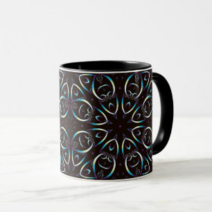 Blauw Goud Lila Glow Mandala Patroon Mok
