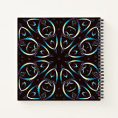 Blauw Goud Lila Glow Mandala Patroon Notitieboek (Achterkant)