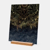 Blauw Goud Mandala Bloemen Acryl Bord (Hoek)