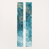 Blauw Goud Marmer Textured Yoga Mat (Achterkant)