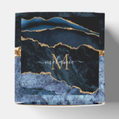Blauw Goud Marmeren Geschenkdozen Aangepaste Naam Bedankdoosjes (Bovenkant)