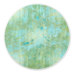 Blauw & Goud Modern Marmer Abstracte Marmer Spatwa Keramische Knop
