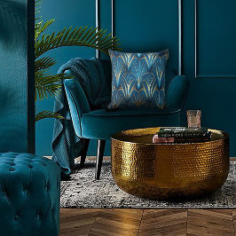 Blauw & Goud Modern ventilatorontwerp Kussen