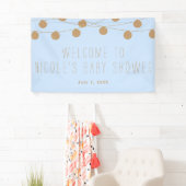 Blauw & Goud Moderne Slinger Licht Baby Shower Ban Spandoek (Insitu)