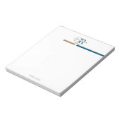 Blauw Goud Monogram Eenvoudig Modern Notitieblok (Gedraaid)