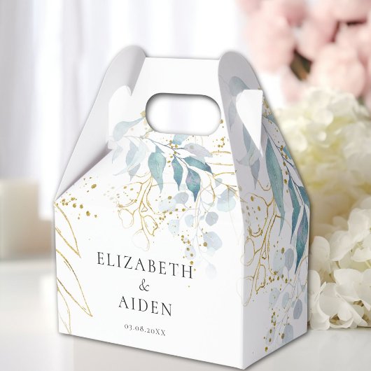 Blauw Goud ( Nabootsing ) Witte Bruiloftscollectie Bedankdoosjes