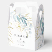 Blauw Goud ( Nabootsing ) Witte Bruiloftscollectie Bedankdoosjes (Geopend)