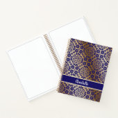 Blauw goud oosterse naam script notitieboek (Binnen)