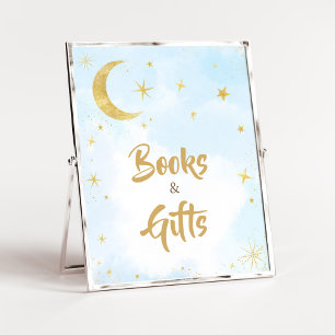 Blauw Goud Over De Maan Baby Boeken en Geschenken Poster