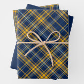 Blauw & Goud Plaid Inpakpapier Vel (In situ)