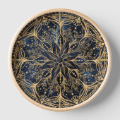 Blauw Goud Poinsettia Bloem Mandala (Voorkant)