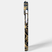 Blauw Goud Poinsettia Bloem Mandala Case-Mate iPhone Case (Achterkant / Links)