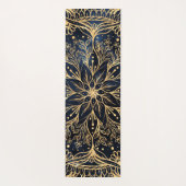Blauw Goud Poinsettia Bloem Mandala Yogamat (Achterkant)