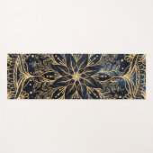 Blauw Goud Poinsettia Bloem Mandala Yogamat (Voorkant (horizontaal))