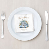 Blauw Goud Pompoen Herfst Baby shower Servet