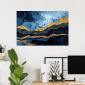 Blauw Goud Poster (Thuiskantoor)