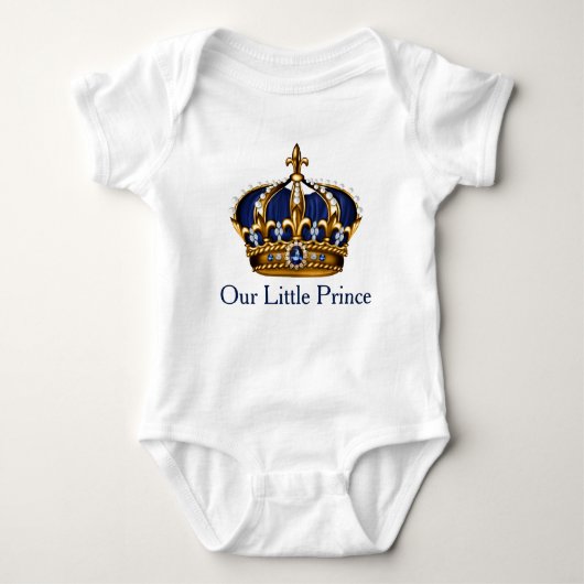 Blauw Goud Prins Kroonprins Baby Boy Romper (Voorkant)