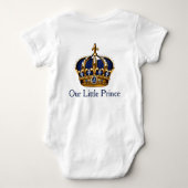 Blauw Goud Prins Kroonprins Baby Boy Romper (Achterkant)