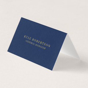 Blauw Goud Professioneel Trendy Eigen Naam Visitekaartjes