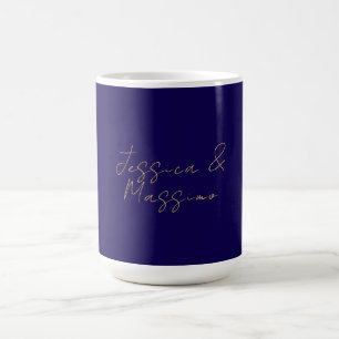 Blauw & Goud Professionele Trendy Minimalistische Koffiemok
