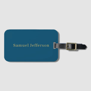 Blauw Goud Professionele Trendy Minimalistische Na Bagagelabel