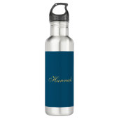 Blauw Goud Professionele Trendy Minimalistische Na Waterfles (Voorkant)