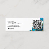 Blauw Goud QR Code Social Media Mini Visitekaartje (Achterkant)