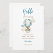 Blauw Goud Schattige Baby Jongensdouche Kaart (Voorkant / Achterkant)