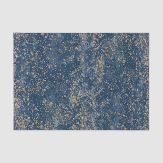 Blauw & Goud spat Modern Glamour Tissuepapier (Voorkant)