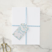 Blauw Goud Stippen Baby shower Gift Label Cadeaulabel (Met Touw)