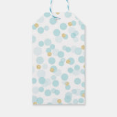 Blauw Goud Stippen Baby shower Gift Label Cadeaulabel (Achterkant)