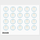 Blauw & Goud Stippen Koninklijke Kroon Prins Feest Ronde Sticker (Vel)