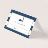 Blauw Goud Strepen Chatham Cape Cod Bruiloft Zitpl Kaart (Voorkant)