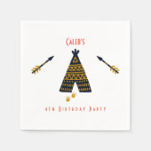 Blauw & Goud Tepee Boho Alle Leeftijd Verjaardagsf Servetten (Voorkant)