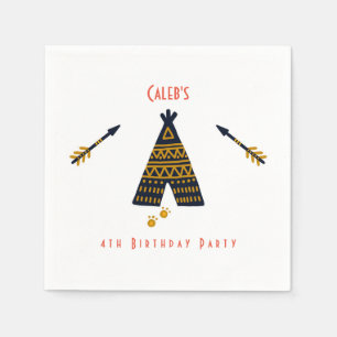 Blauw & Goud Tepee Boho Verjaardagsfeestje voor el Servetten