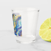 Blauw Goud Trouwstrand Grappig Save the Date Shot Glas (Rechts)