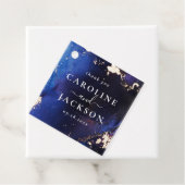 Blauw Goud Universum Bruiloft Aangepast Bedankjes Labels (In situ)