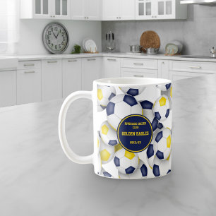 Blauw Goud Voetbal Team Kleuren Coach Naam Koffiemok