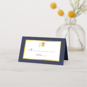 Blauw Goud Wit Afstudeerder Pet Plaatskaarten