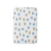 Blauw, Goud & Wit Grieks Oogmati Patroon Badmat (Voorkant Verticaal)