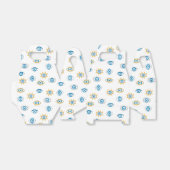 Blauw, Goud & Wit Grieks Oogmati Patroon Bedankdoosjes (Uitgevouwen)